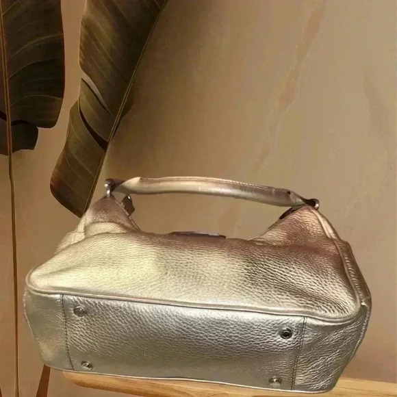 Talbots Hobo Shoulder Zip & Magnetic Closure Gold Genuine Leather Bag Purse​ - Picture 4 of 7